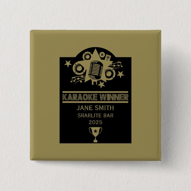 Karaoke Winner 15 Cm Square Badge (Front)