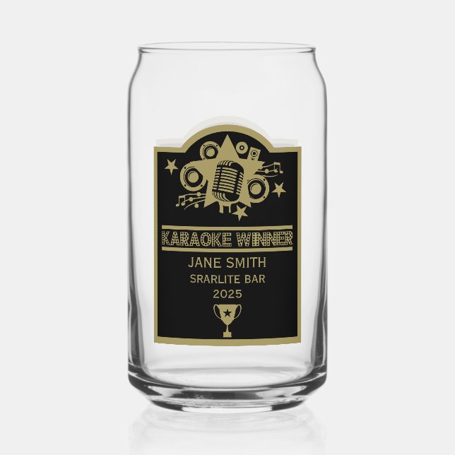 Karaoke Winner Can Glass (Front)