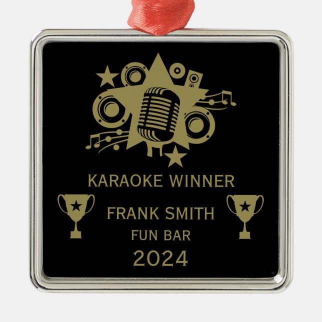 Karaoke Winner Metal Ornament (Front)