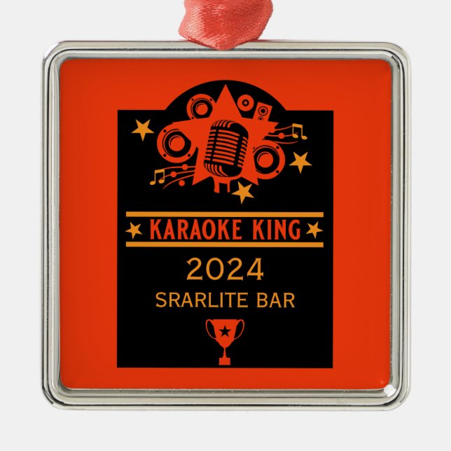 Karaoke Winner Metal Ornament (Front)