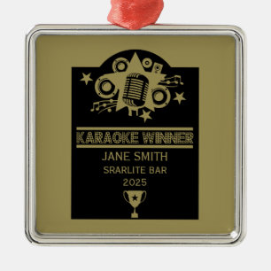 Karaoke Winner Metal Ornament