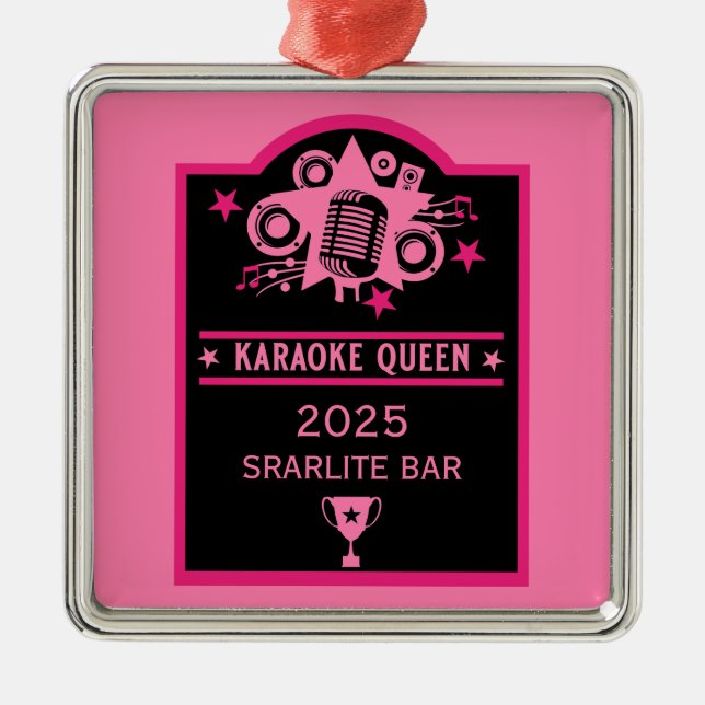Karaoke Winner Metal Ornament (Front)