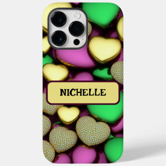 Karat Gold Hearts Case-Mate iPhone 14 Pro Max Case