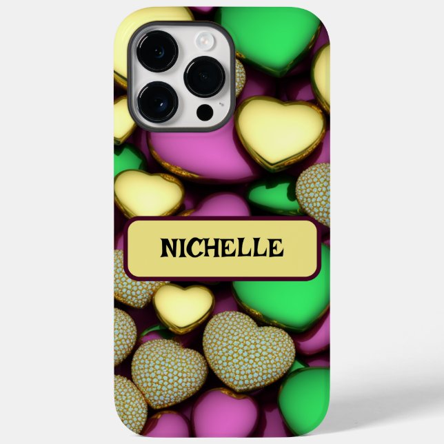 Karat Gold Hearts Case-Mate iPhone Case (Back)