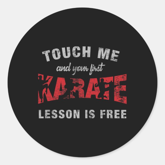 Karate 3  classic round sticker (Front)