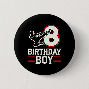 Karate 8 Birthday Boy 6 Cm Round Badge