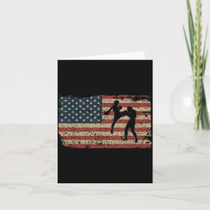 Karate America Flag Gift Proud MMA Takewando Card