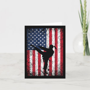 Karate American Flag 4th Of July Martial Arts Patr Card