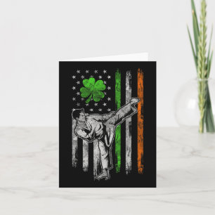 Karate American Irish Flag St Patricks Day Shamroc Card