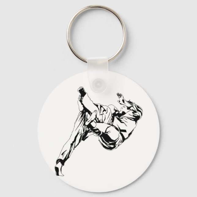 Karate and a judo. Technics of throws Key Ring (Front)
