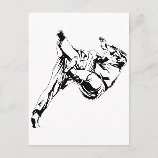 Karate and a judo. Technics of throws Postcard (Front)