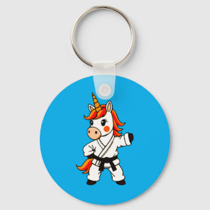 Karate and unicorn .Fantastic martial art Key Ring
