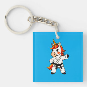 Karate and unicorn .Fantastic martial art Key Ring
