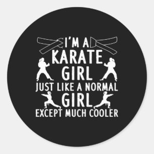 Karate Art For Girls Women Karate Black Belt Marti Classic Round Sticker