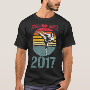 Karate Awesome Since 2017 5th Birthday 5 Years Old T-Shirt