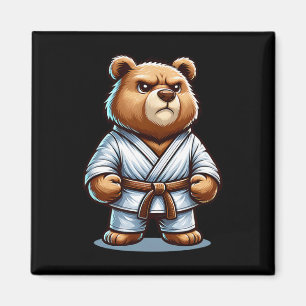 Karate Bear Martial Art Brown Bear In Gi Magnet
