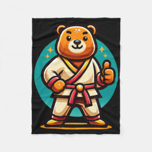 Karate Bear Perfect Pose Thumbs Up  Fleece Blanket