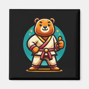 Karate Bear Perfect Pose Thumbs Up  Magnet