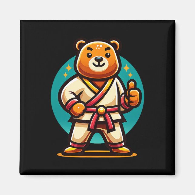 Karate Bear Perfect Pose Thumbs Up  Magnet (Front)