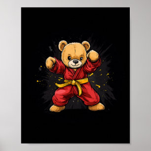 Karate Bear With Power And Precision For Kids Poster