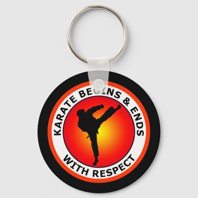 KARATE BEGINS AND ENDS WITH RESPECT KEY RING (Front)