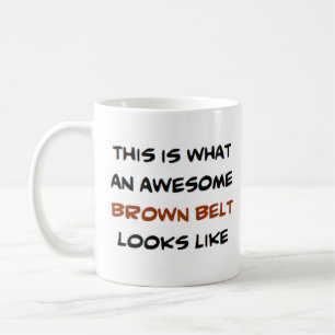 karate belt brown, awesome coffee mug
