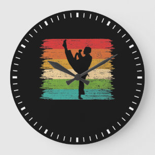 Karate Belt Colors Silhouette Large Clock