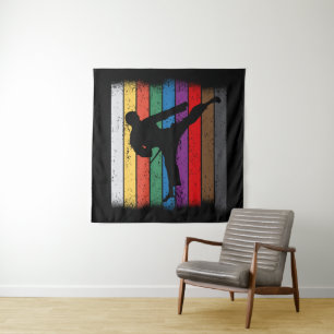 Karate Belt Colors Silhouette Tapestry