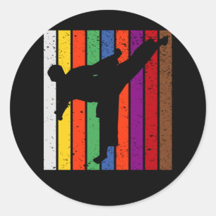 Karate Belt Colours Classic Round Sticker