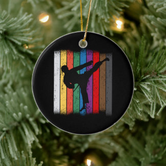 Karate Belt Colours Silhouette Ceramic Ornament