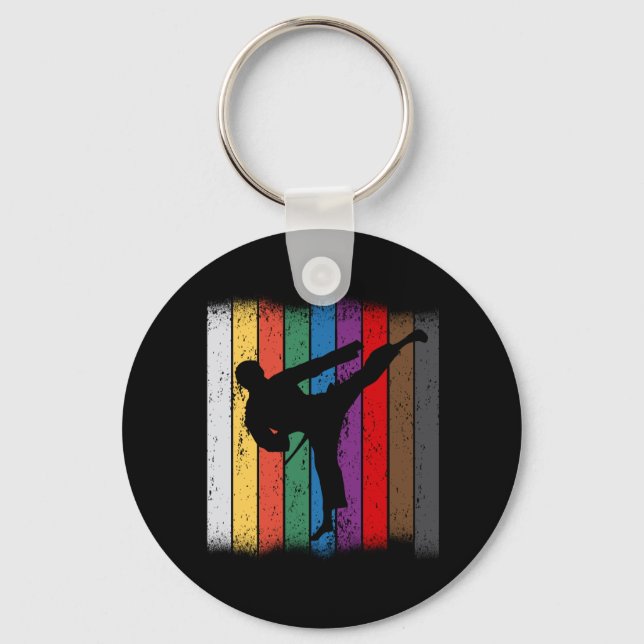Karate Belt Colours Silhouette Key Ring (Front)
