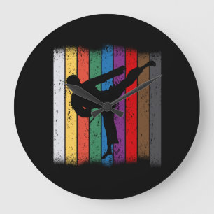 Karate Belt Colours Silhouette Large Clock