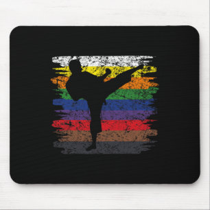 Karate Belt Colours Silhouette Martial Arts Men Bo Mouse Pad