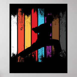 Karate Belt Colours Silhouette Poster