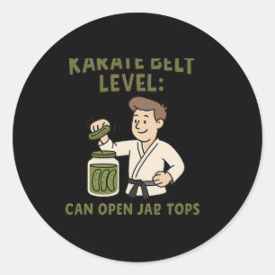 Karate Belt Level Can Open Jar Tops Martial Arts N Classic Round Sticker