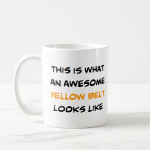 karate belt yellow, awesome coffee mug