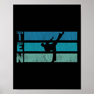Karate Birthday 10 Year Year Taekwondo Boy 10th Bi Poster