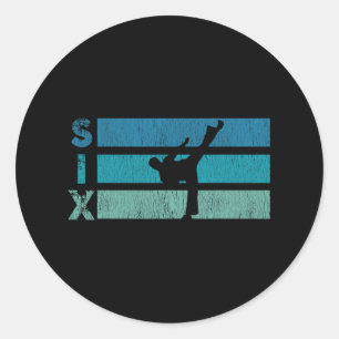 Karate Birthday 6 Year Year Taekwondo Boy 6th Birt Classic Round Sticker