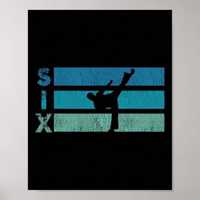 Karate Birthday 6 Year Year Taekwondo Boy 6th Birt Poster (Front)