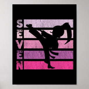 Karate Birthday 7 Year Year Taekwondo Girl 7th Bir Poster