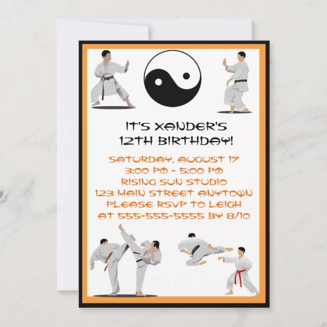 Karate Birthday Invitation (Front)