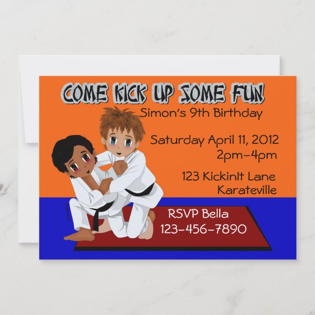Karate Birthday Invitation (Front)