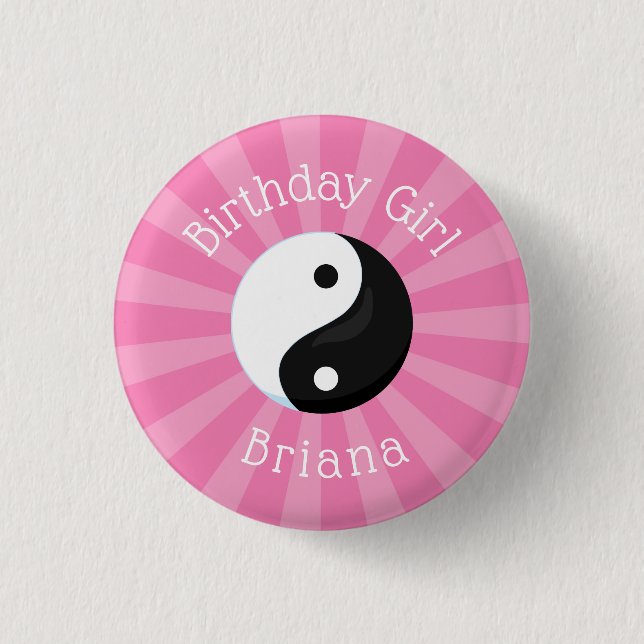 Karate Birthday Party Girl 3 Cm Round Badge (Front)