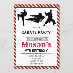 Karate birthday party invitation