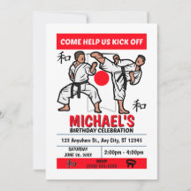 Karate Birthday Party Invitation (Boys)