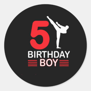 Karate Birthday Tee Boy Gift Kids Taekwondo 2 Classic Round Sticker