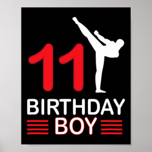 Karate Birthday Tee Boy Gift Kids Taekwondo 3  Poster