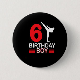 Karate Birthday Tee Boy Gift Kids Taekwondo 4 6 Cm Round Badge