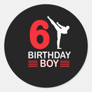 Karate Birthday Tee Boy Gift Kids Taekwondo 4 Classic Round Sticker