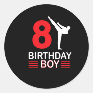 Karate Birthday Tee Boy Gift Kids Taekwondo Classic Round Sticker